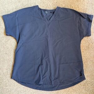 Mandala Oversized V Neck Scrub Top Pewter